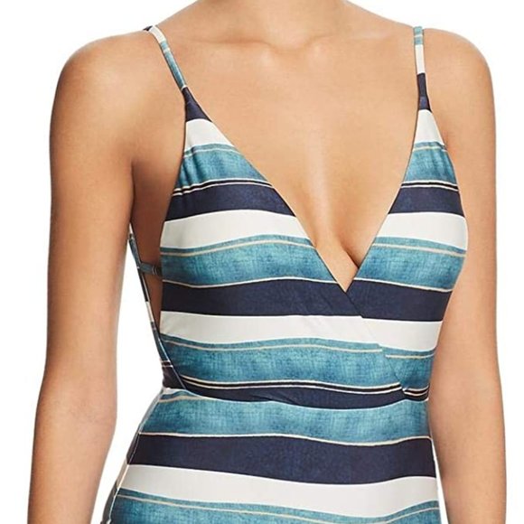 ViX Paula Hermanny Womens San Andres Madalena Stretch Striped One-Piece Swimsuit